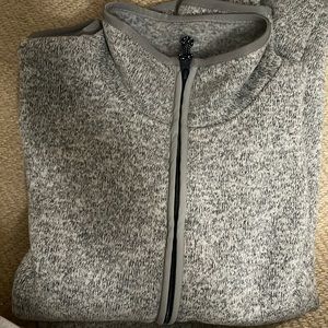 Jcrew gray fleece 1/4 quarter zip with pocket